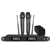 Microphone dynamique sans fil professionnel portable XLR 200 canaux fréquence UHF pour KTV, église, discours, karaoké - OEM True Diversity