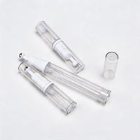 Nouvelle conception de flacon cosmétique 5ml 10ml 15ml, flacon vide pour crème pour les yeux sans air, pompe à vide en plastique, flacon en plastique AS de petite capacité