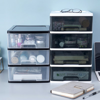 GREENSIDE Boîte de rangement de bureau en plastique transparent Poste de travail Organisateur d'articles divers Casier cosmétique multicouche Bureau