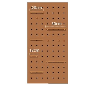 Solid Wood Pegboard <b>Wall</b> <b>Shelf</b> Rectangle Adjustable Storage Rack <b>Wall</b> <b>Mounted</b> Type Clothing Organizer Minimalist Style - Product Image 5