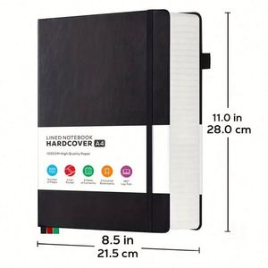 320 Pages 100 GSM Lined Paper A4 College Ruled Large Hardcover Leather Thread Sewing Bound OEM/ODM <b>Journaling</b> Notebook - Product Image 2