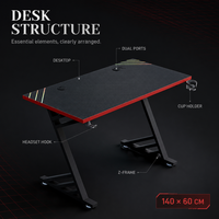 Bureau de jeu AOR, tables de jeu réglables en hauteur, surface en fibre de carbone, cadre en métal, multifonctionnel, MDF, en forme de Z, vente en gros d'usine