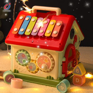 Cube d'activités multifonctionnel interactif musical Chengji 6-en-1 pour bébé, jouet éducatif Montessori, maison de jeu - Product Image 2