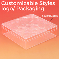 WEISHENG OEM ODM Contenants transparents en acrylique carrés, rectangulaires et ronds pour tiramisu, gâteaux, biscuits au chocolat, boîtes cadeaux en plastique PS