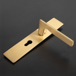 Poignée de <span class=keywords><strong>porte</strong></span> intérieure noire moderne pour salle de bain, avec serrure, pour profil de <span class=keywords><strong>porte</strong></span> en aluminium, ensemble de quincaillerie à levier de différents types - Product Image 2