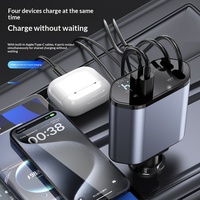 Cargador de Coche con Carga Rápida Modelo 2026 12-24V Puertos Tipo-C y USB Carga por Cable Compatible con Huawei Apple Certificado RoHS