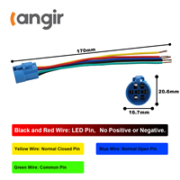Lantir 10A cincin LED saklar daya 16mm arus besar mengunci sendiri tombol logam saklar On-Off simbol plastik bahan IP65 tingkat