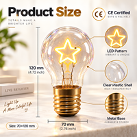 Ampoule LED Cœur Arc-en-ciel Type Edison à Prix d'Usine, Alimentée par Batterie Rechargeable USB-C, Décorative Résidentielle, Idéale comme Cadeau