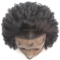 Nouveautés Perruques Frontales Glueless à Dentelle Transparente 13*5, Cheveux Humains 100% Remy Pré-Épilés, Longs Bouclés Kinky Profonds, Noir Naturel, pour Femmes