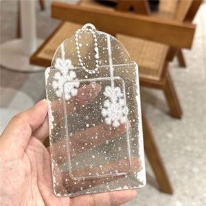 Mini ID Photo Magnetic Card Keychain Holder Mobile Transparent Glitter Design Kpop Pvc Photocard Holder - Product Image 3
