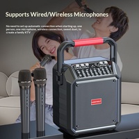 Machine de karaoké, haut-parleur sans fil portable avec microphone, éclairage LED RVB, puissance de sortie 10-20W, USB et batterie intégrée