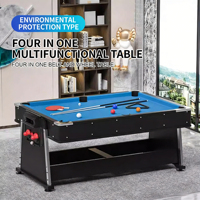 Table de jeu multifonctionnelle 4-en-1 : billard rotatif, ping-pong, hockey sur air et plateau de salle à manger pour le divertissement à domicile