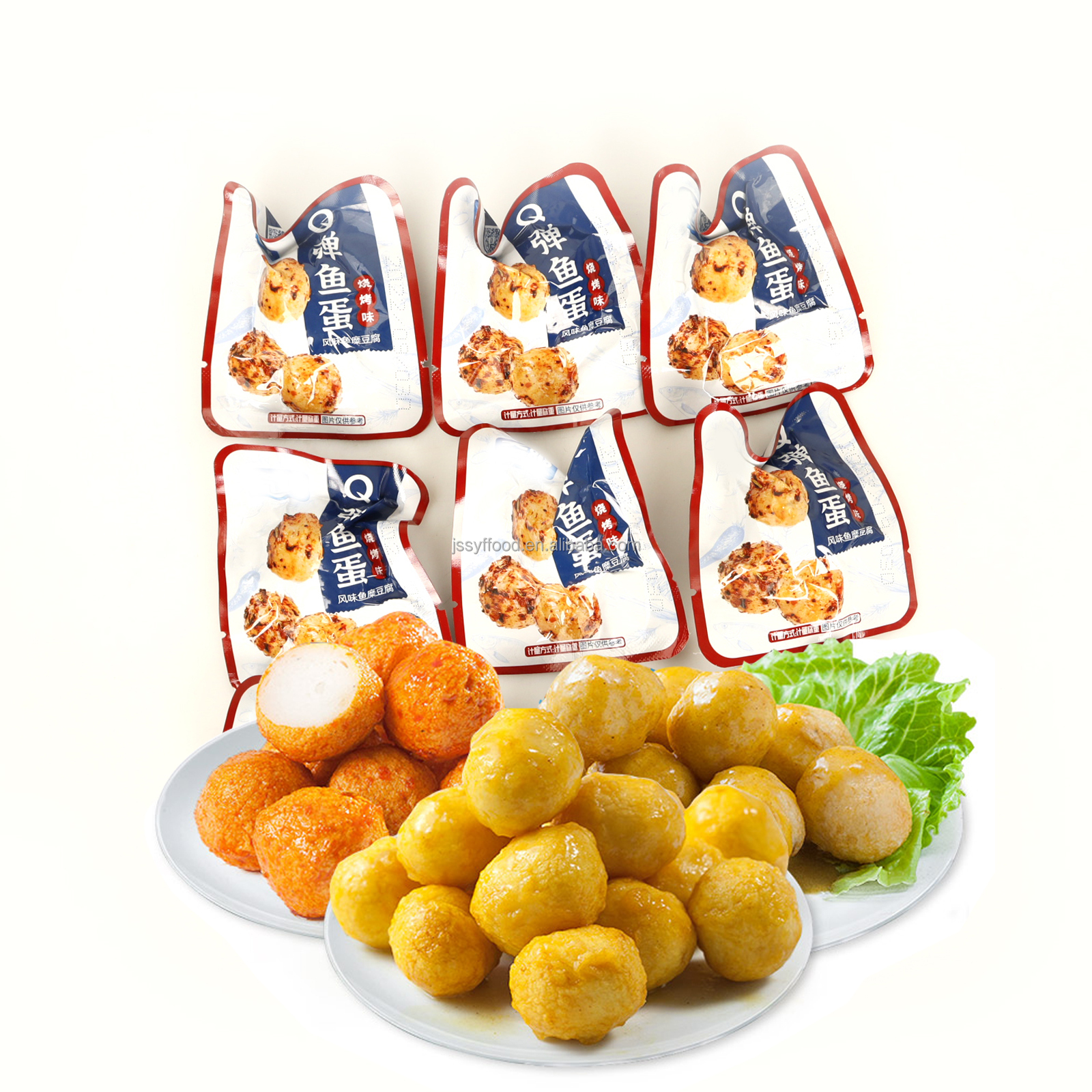 Новый продукт, морепродукты, снэки, карри, рыбные шарики, оптовая продажа, повседневные снэки, мгновенные пряные рыбные шарики surimi