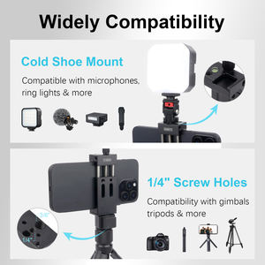 <span class=keywords><strong>Support</strong></span> de téléphone professionnel Arca avec chaussure froide, <span class=keywords><strong>support</strong></span> de téléphone universel en aluminium pour trépied vidéo Vlogging YouTube TikTok - Product Image 4