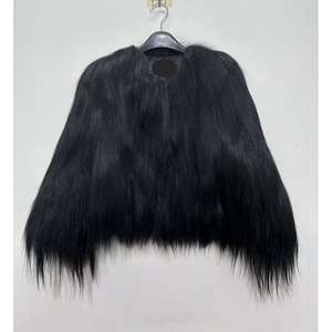 Abrigo de piel de cordero de cabra auténtica a la moda para mujer YR499 acepta chaqueta de piel de oveja personalizada - Product Image 1