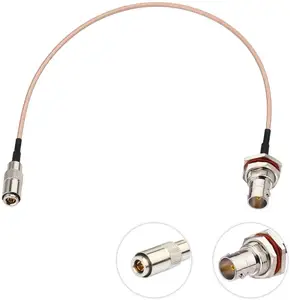 Superbat电视电缆DIN 1.0/2.3公到BNC母射频跳线高清3g闭路电视摄像机薄同轴电缆