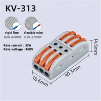 Connecteur de câblage compact Leaka KV313 32A 400V 4KV, bornier électrique à enfoncement pour boîtiers de jonction électriques industriels