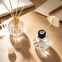 Bouteilles en verre personnalisées de 100 ml et 120 ml, design citrouille, avec couvercle à anneau pour diffuseur à bâtonnets, nouveau diffuseur d'aromathérapie