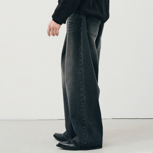 Jean droit ample noir <span class=keywords><strong>en</strong></span> denim <span class=keywords><strong>pour</strong></span> <span class=keywords><strong>homme</strong></span>, taille haute, coupe droite, idéal <span class=keywords><strong>pour</strong></span> le quotidien – Collection 2026, Vente Flash - Product Image 4