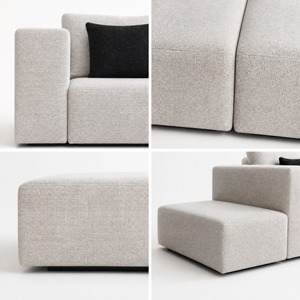 Sofá Compacto de Tela JM de 3 Plazas 3420x1600x710mm |   Uso en Salas de Estar de Apartamentos Pequeños |   Venta al por mayor - Product Image 4