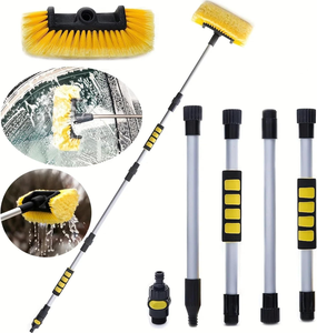 Automatic Telescopic Long Rod Water Spray <b>Brush</b> Car Windshield <b>Window</b> Glass Cleaner ABS Material Washing Tool - Product Image 1