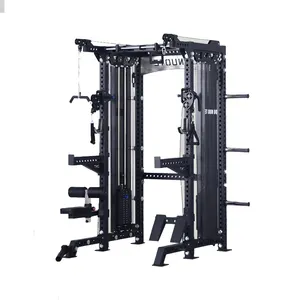 Spor salonu için hareketli kol ile Fitness ekipmanları ticari güç rack'i Smith makinesi