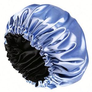 Bonnets en soie réglables à double couche et bandeaux pour cheveux, bonnets de nuit en satin pour femmes - Product Image 1