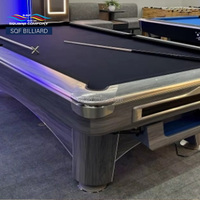 Billard professionnel S.Q.F 9FT pour la maison, 6ème génération, en bois massif, avec tapis vert et noir, ardoise et retour de balles
