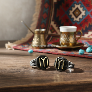 925K Sterling Silver Art Etnic Ottoman <b>Men</b> <b>Ring</b> Turkish <b>Ring</b> - Product Image 3
