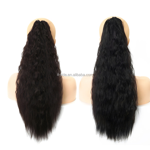 Fluffy dày dài lượn sóng xoăn đuôi ngựa 24 inch Ngô sóng tổng hợp sợi tóc mở rộng Claw Clip đuôi ngựa cho phụ nữ cô gái - Product Image 2