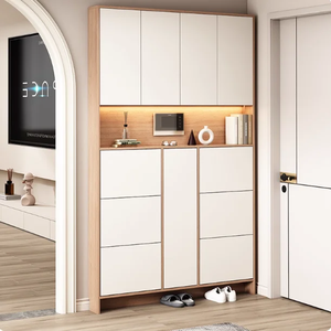 Organisateur de chaussures en bois moderne et fonctionnel sur mesure avec étagères réglables pour les acheteurs de meubles de salon, hôtels et entrées - Product Image 3