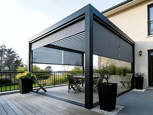 Pérgola Moderna con Techo Rígido <span class=keywords><strong>de</strong></span> Aluminio para Jardín, Gazebo para Exteriores - Product Image 4