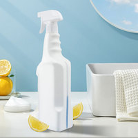 850ml HDPE Opaque Durable Résistant À La Corrosion En Plastique Blanc Déclencheur Pulvérisation Bouteilles De Nettoyage pour Cuisine Voiture Plancher Toilette