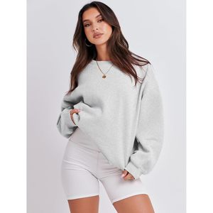 Sweat-shirts pour femmes, col rond, en polaire, pull oversize, printemps-hiver, hauts mignons, vêtements preppy pour adolescentes 2026 - Product Image 6