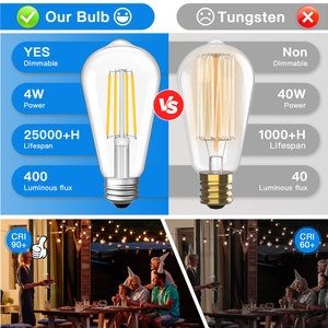 Tùy chỉnh cổ điển Edison Loại bóng đèn trắng ấm trắng ST64 đèn chùm ánh sáng <span class=keywords><strong>LED</strong></span> SMD ánh sáng trang trí cổ điển bóng đèn dây tóc - Product Image 5