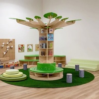 Chiquitos Montessori enfants bibliothèque lecture en forme d'arbre étagère garderie armoire en bois préscolaire maternelle mise en page conceptions