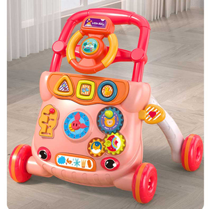 Tekerlekler ile yeni ucuz plastik çok fonksiyonlu itme bebek yürüteci - Product Image 4