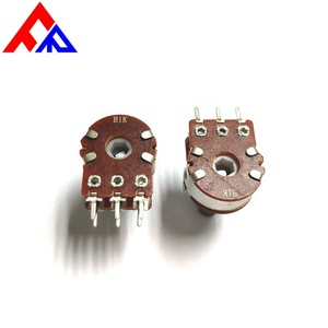 Potenciómetros de doble canal de eje estriado y plano de 6 pines Fanrui de larga duración, venta al por mayor para fabricantes, WH148 10KB 20% - Product Image 5