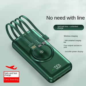 Grande capacità 20000 mA ricarica Wireless portabile cavo <span class=keywords><strong>di</strong></span> ricarica incorporato Power Bank Self-Belt Power per la condivisione <span class=keywords><strong>di</strong></span> telefoni cellulari - Product Image 3