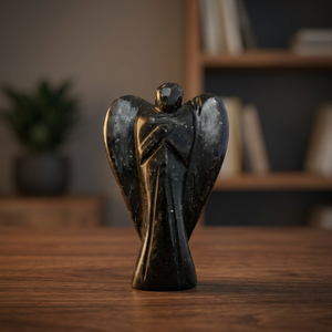 Figura de Ángel de Jaspe Rojo Tallada en Piedra, Decoración Artesanal para el Hogar - Product Image 2
