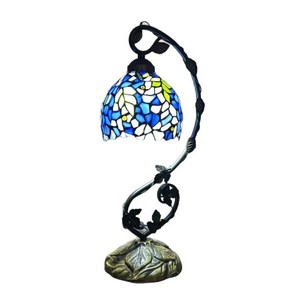 Lámpara de Mesa Tiffany de 8 Pulgadas con Diseño Pastoral, Forma de Tubo Curvado con Signo de Interrogación, Modelo <span class=keywords><strong>para</strong></span> Estudio, Habitación, Luz Ambiental Cálida Decorativa - Product Image 5