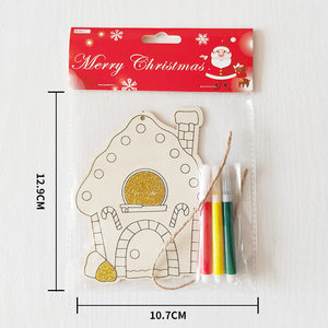 Kit de artesanías de madera a color para niños, decoraciones colgantes y macetas de pintura, arte de madera y carteles de pared, artesanías en madera para niños - Product Image 2