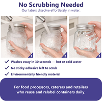 Bacs de rangement pour garde-manger et couvercles, étiquettes écologiques hydrosolubles, autocollants alimentaires dissolvables sur mesure, fournisseur de marquage