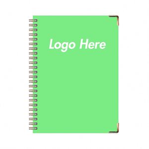 Carnet spirale A5 personnalisé, 100 feuilles, fermeture élastique, coins métalliques de protection, planification financière, suivi des habitudes, vente en gros - Product Image 1