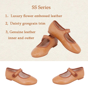 <span class=keywords><strong>Scarpe</strong></span> Casual Mary Jane per bambini <span class=keywords><strong>scarpe</strong></span> da principessa per ragazze <span class=keywords><strong>scarpe</strong></span> da bambina per bambina in pelle goffrata con fiore marrone - Product Image 2