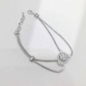 factory price plata 925 sterling <b>Silver</b> animal charm <b>bracelet</b> fashion zircon 14k gold plated <b>men</b> women hip hop chain <b>bracelets</b> - Product Image 1