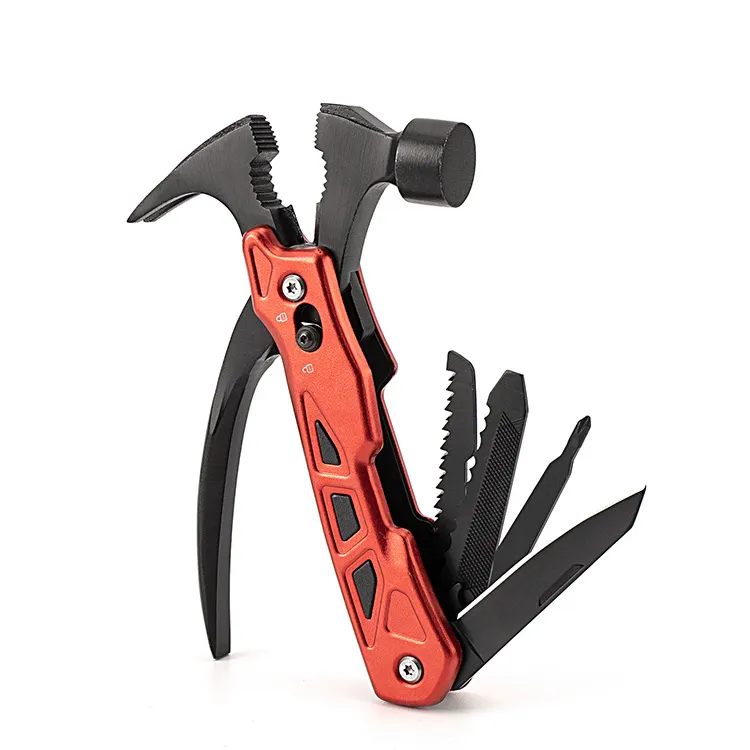 Stainless Steel Blade Handle Outdoor Survival Multitool Plier Multi Tool Claw Lifesaving Vehicle Emergency Hammer Camping