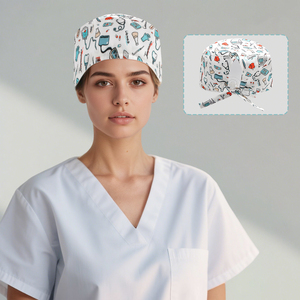 Cappello Medico Stampato alla Moda <span class=keywords><strong>per</strong></span> Donne, <span class=keywords><strong>per</strong></span> Dottori e Infermiere, Berretto Dentistico in Poliestere Spandex, Comodo ed Estetico <span class=keywords><strong>per</strong></span> <span class=keywords><strong>Capelli</strong></span> Lunghi - Product Image 2