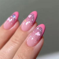 Lot de 24 faux ongles en acrylique de qualité supérieure, forme amande française, à presser, avec colle, prix abordable