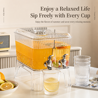 Distributeur de boissons en plastique PE grande capacité 5,5 L avec robinet, pour eau froide, limonade, jus, bière, idéal pour restaurants et buffets